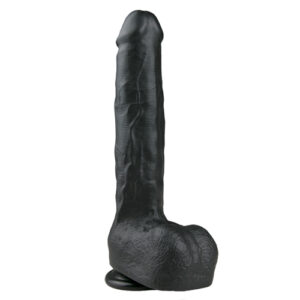 Realistische Dildo Met Balzak - Zwart 29,5 cm