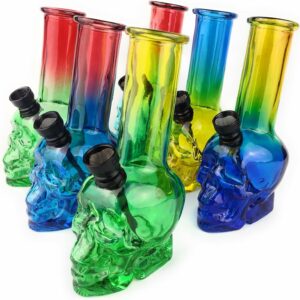 Colorful Glass Skull Bong