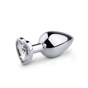 Metal Butt Plug No. 7 - Heart Silver-Clear Kopen